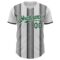 Custom White Green-Steel Gray Gradient Vertical Stripe Argentina Style Authentic Baseball Jersey
