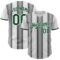 Custom White Green-Steel Gray Gradient Vertical Stripe Argentina Style Authentic Baseball Jersey