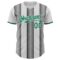 Custom White Kelly Green-Steel Gray Gradient Vertical Stripe Argentina Style Authentic Baseball Jersey