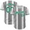 Custom White Kelly Green-Steel Gray Gradient Vertical Stripe Argentina Style Authentic Baseball Jersey