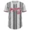 Custom White Crimson-Steel Gray Gradient Vertical Stripe Argentina Style Authentic Baseball Jersey