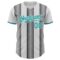 Custom White Teal-Steel Gray Gradient Vertical Stripe Argentina Style Authentic Baseball Jersey