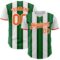 Custom White Orange-Green Gradient Vertical Stripe Argentina Style Authentic Baseball Jersey
