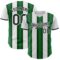 Custom White Black-Green Gradient Vertical Stripe Argentina Style Authentic Baseball Jersey