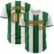 Custom White Old Gold Green-Black Gradient Vertical Stripe Argentina Style Authentic Baseball Jersey