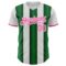 Custom White Pink-Green Gradient Vertical Stripe Argentina Style Authentic Baseball Jersey