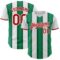 Custom White Red-Kelly Green Gradient Vertical Stripe Argentina Style Authentic Baseball Jersey