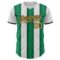 Custom White Old Gold Kelly Green-Black Gradient Vertical Stripe Argentina Style Authentic Baseball Jersey