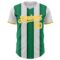 Custom White Gold-Kelly Green Gradient Vertical Stripe Argentina Style Authentic Baseball Jersey