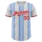 Custom White Red-Light Blue Gradient Vertical Stripe Argentina Style Authentic Baseball Jersey