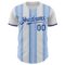 Custom White Royal-Light Blue Gradient Vertical Stripe Argentina Style Authentic Baseball Jersey