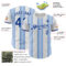 Custom White Royal-Light Blue Gradient Vertical Stripe Argentina Style Authentic Baseball Jersey