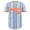Custom White Orange-Light Blue Gradient Vertical Stripe Argentina Style Authentic Baseball Jersey