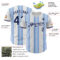 Custom White Navy-Light Blue Gradient Vertical Stripe Argentina Style Authentic Baseball Jersey