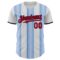 Custom White Red Light Blue-Navy Gradient Vertical Stripe Argentina Style Authentic Baseball Jersey