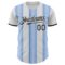 Custom White Black-Light Blue Gradient Vertical Stripe Argentina Style Authentic Baseball Jersey