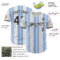 Custom White Black-Light Blue Gradient Vertical Stripe Argentina Style Authentic Baseball Jersey