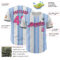 Custom White Pink Light Blue-Black Gradient Vertical Stripe Argentina Style Authentic Baseball Jersey