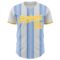 Custom White Gold-Light Blue Gradient Vertical Stripe Argentina Style Authentic Baseball Jersey