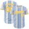 Custom White Gold-Light Blue Gradient Vertical Stripe Argentina Style Authentic Baseball Jersey