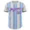 Custom White Purple-Light Blue Gradient Vertical Stripe Argentina Style Authentic Baseball Jersey
