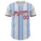 Custom White Crimson-Light Blue Gradient Vertical Stripe Argentina Style Authentic Baseball Jersey