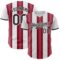 Custom White Black-Crimson Gradient Vertical Stripe Argentina Style Authentic Baseball Jersey