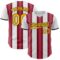 Custom White Gold Crimson-Black Gradient Vertical Stripe Argentina Style Authentic Baseball Jersey