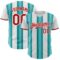 Custom White Red-Teal Gradient Vertical Stripe Argentina Style Authentic Baseball Jersey