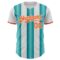 Custom White Orange-Teal Gradient Vertical Stripe Argentina Style Authentic Baseball Jersey