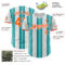 Custom White Orange-Teal Gradient Vertical Stripe Argentina Style Authentic Baseball Jersey