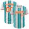 Custom White Orange-Teal Gradient Vertical Stripe Argentina Style Authentic Baseball Jersey