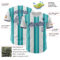 Custom White Gray Teal-Navy Gradient Vertical Stripe Argentina Style Authentic Baseball Jersey