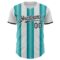 Custom White Black-Teal Gradient Vertical Stripe Argentina Style Authentic Baseball Jersey
