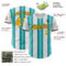 Custom White Gold Teal-Black Gradient Vertical Stripe Argentina Style Authentic Baseball Jersey