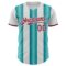 Custom White Crimson-Teal Gradient Vertical Stripe Argentina Style Authentic Baseball Jersey