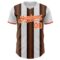 Custom White Orange-Brown Gradient Vertical Stripe Argentina Style Authentic Baseball Jersey