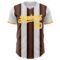 Custom White Gold-Brown Gradient Vertical Stripe Argentina Style Authentic Baseball Jersey