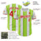 Custom White Red-Neon Green Gradient Vertical Stripe Argentina Style Authentic Baseball Jersey