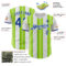 Custom White Royal-Neon Green Gradient Vertical Stripe Argentina Style Authentic Baseball Jersey