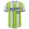 Custom White Navy-Neon Green Gradient Vertical Stripe Argentina Style Authentic Baseball Jersey