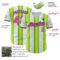 Custom White Pink Neon Green-Navy Gradient Vertical Stripe Argentina Style Authentic Baseball Jersey