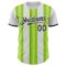 Custom White Black-Neon Green Gradient Vertical Stripe Argentina Style Authentic Baseball Jersey