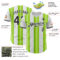 Custom White Black-Neon Green Gradient Vertical Stripe Argentina Style Authentic Baseball Jersey
