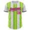 Custom White Pink Neon Green-Black Gradient Vertical Stripe Argentina Style Authentic Baseball Jersey