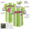 Custom White Pink Neon Green-Black Gradient Vertical Stripe Argentina Style Authentic Baseball Jersey