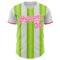 Custom White Pink-Neon Green Gradient Vertical Stripe Argentina Style Authentic Baseball Jersey