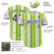 Custom White Purple-Neon Green Gradient Vertical Stripe Argentina Style Authentic Baseball Jersey