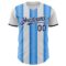 Custom White Navy-Electric Blue Gradient Vertical Stripe Argentina Style Authentic Baseball Jersey