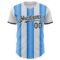 Custom White Black-Electric Blue Gradient Vertical Stripe Argentina Style Authentic Baseball Jersey